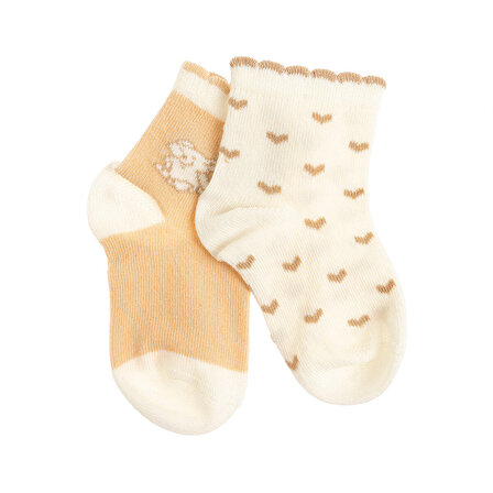 Aziz Bebe Desenli 2li Soket Çorap Kız Bebek