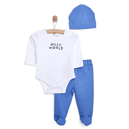 HelloBaby Yenidoğan Body-Patikli Alt-Şapka 3lü Takım Unisex