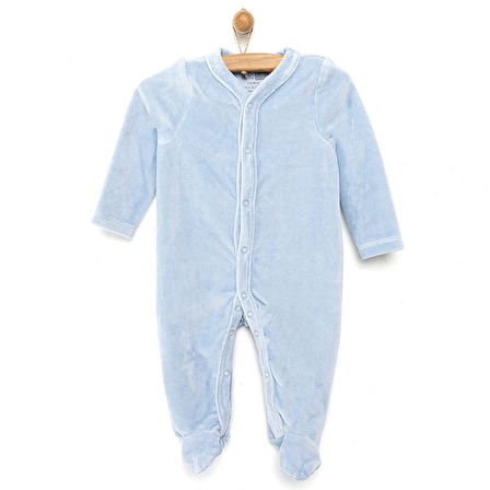 HelloBaby Yenidoğan Nakışlı Kadife Patikli Tulum Unisex