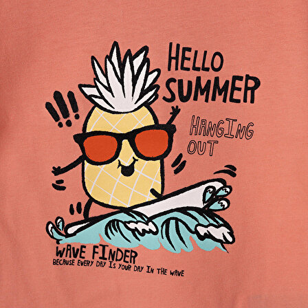 HelloBaby Basic Ananas Baskılı Tshirt Erkek Bebek