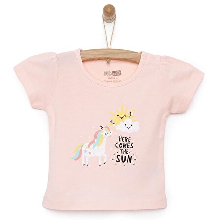 HelloBaby Basic Unicorn Baskılı Tshirt Kız Bebek