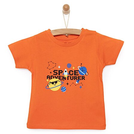 HelloBaby Basic Uzay Baskılı Tshirt Erkek Bebek