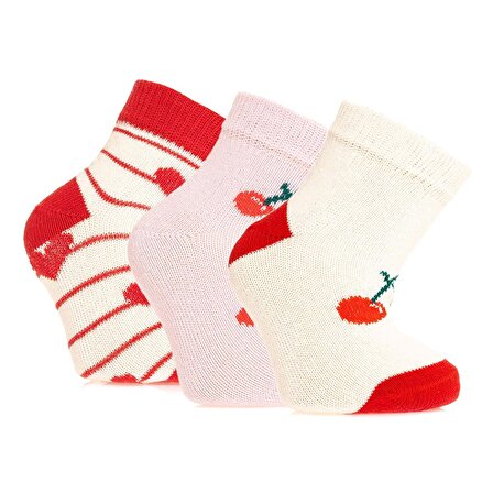 HelloBaby Desenli 3lü Soket Çorap Kız Bebek