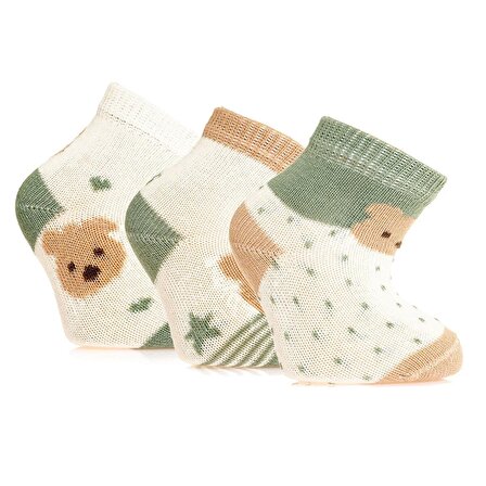 HelloBaby Desenli 3lü Soket Çorap Erkek Bebek