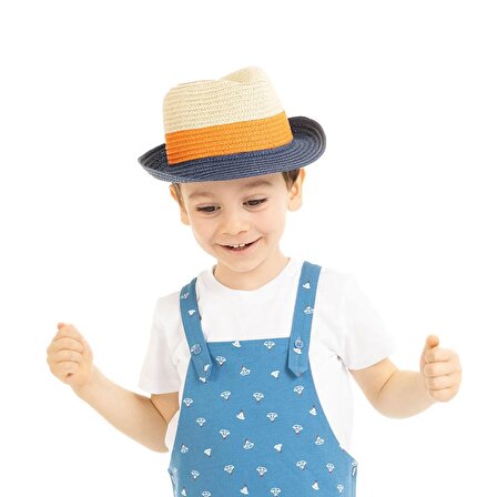 HelloBaby Renkli Hasır Şapka Erkek Bebek