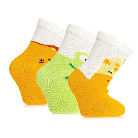 İgloo Çorap Desenli 3lü Soket Çorap Erkek Bebek