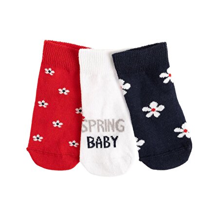 Step çiçek 3'lü Soket Çorap Kız Bebek