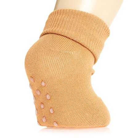 BROSS Düz Renkli 3'lü Kıvrık Çorap Erkek Bebek
