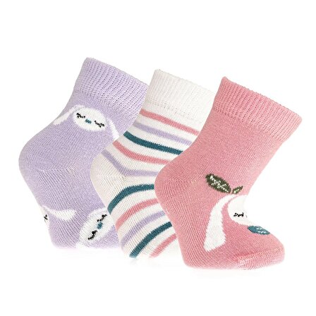 HelloBaby Neni Desenli 3lü Soket Çorap Kız Bebek