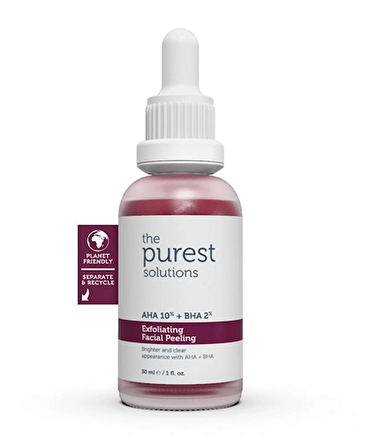 The Purest Solutions Canlandırıcı Cilt Tonu Eşitleyici Yüz Peeling Serum 30 ml aha 10% + Bha 2% TPS101