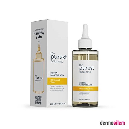 The Purest Solutions Bha %2 Oil Control Toner & Siyah Nokta Hedefli, Yağlanma, Gözenek Dengeleyici Tonik