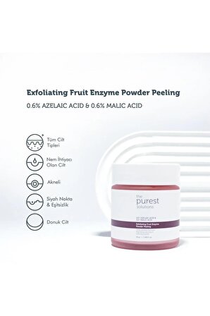The Purest Solutions Fruit Enzyme Powder Exfoliator & Peeling - Toz Peeling (%0,6 Azelaic Acid & Malic Acid)