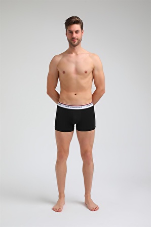 New World Polo Basic 3'lü Boxer Siyah Slim Fit Boxer Set 23SSM1003