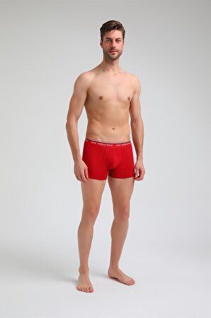 New World Polo Basic 3'lü Boxer Lacivert-Kırmızı-Beyaz Slim Fit Boxer Set 23SSM1003