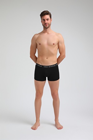 New World Polo Basic 3'lü Boxer Siyah Slim Fit Boxer Set 23SSM1001