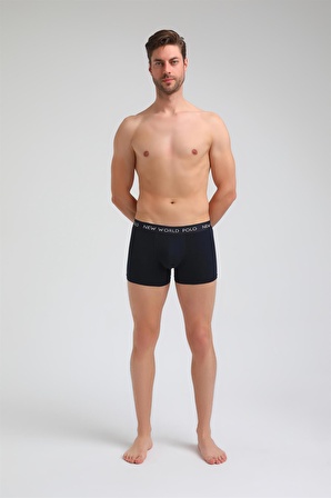 New World Polo Basic 3'lü Boxer Lacivert Slim Fit Boxer Set 23SSM1001