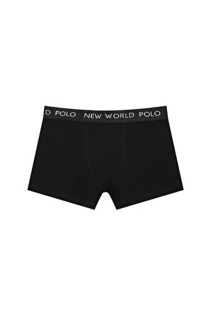 New World Polo Basic 3'lü Boxer Siyah Slim Fit Boxer Set 23SSM1001