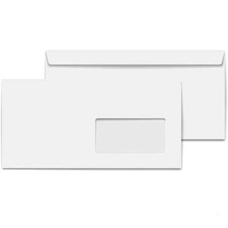 Gen-Of Pencereli Diplomat Zarf Silikonlu 105x240 mm 110 gr 100 lü Beyaz