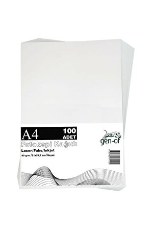 Gen-Of A4 80 g/m² 100 Ad. Beyaz Fotokopi Kağıdı (1 Paket)