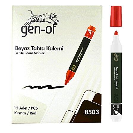 Gen-Of Beyaz Tahta Kalemi Kırmızı (GEN-8503) 12 Adet