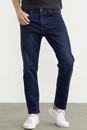 Skinny Fit Normal Bel Jean Pantolon - Koyu Mavi