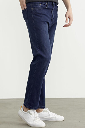 Skinny Fit Normal Bel Jean Pantolon - Koyu Mavi