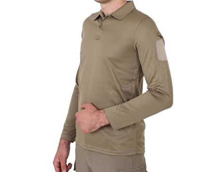 Single Sword Polo Yaka Uzun Kollu T-Shirt - Tişört