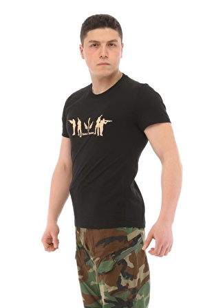 Single Sword Bisiklet Yaka Kısa Kollu Baskılı T-Shirt Tişört