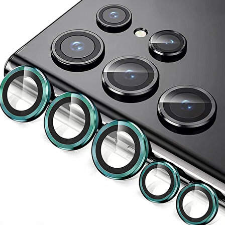 Galaxy S23 Ultra ile uyumlu Kamera Lens Koruyucu Ineffable Kamera Lens Koruma Yeşil