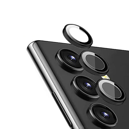 Galaxy S23 Plus ile uyumlu Kamera Lens Koruyucu Ineffable Kamera Lens Koruma Siyah