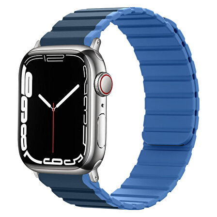 Apple Watch 6 ile uyumlu 42-44mm Hafif Spor Kayış, Manyetik Toka Infatuation Spor Kayış Lacivert