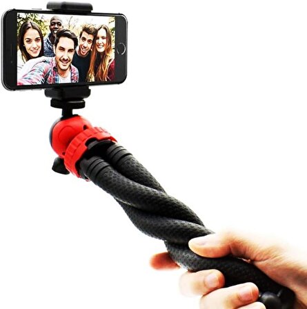 Coverzone Flexible Youtuber 30cm Ahtapot 360 Derece 320gr Selfie Telefon Tutucu Tripod Ahtapot Kumandalı