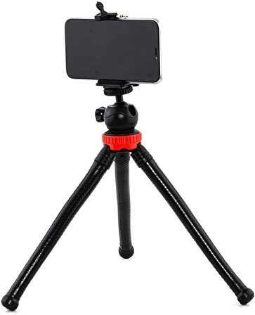 Coverzone Flexible Youtuber 30cm Ahtapot 360 Derece 320gr Selfie Telefon Tutucu Tripod Ahtapot Kumandalı