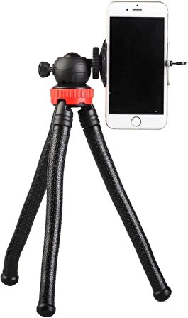 Coverzone Flexible Youtuber 30cm Ahtapot 360 Derece 320gr Selfie Telefon Tutucu Tripod Ahtapot Kumandalı