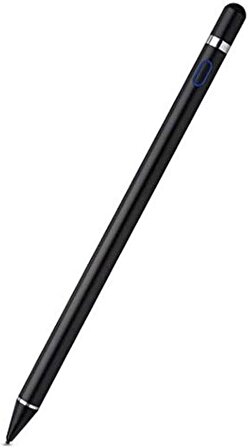 Coverzone Dokunmatik Kalem iPad ile Uyumlu Telefonlar ile Uyumlu Hassas Uçlu Özel İletken Bakır Malzeme Uçlu Active Capacitive Aliminyum Gövde BKR1 (SİYAH)
