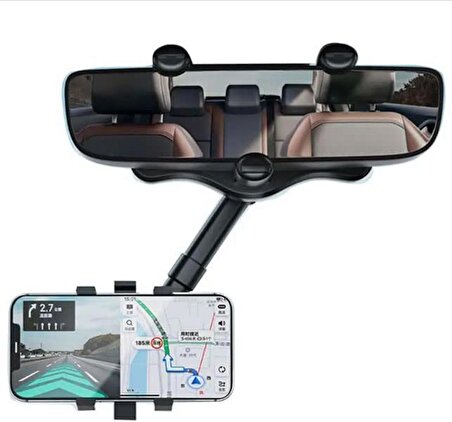 Coverzone Araba Cep Telefon Navigasyon GPS Tutucu 360 Derece Dönebilir Yukarı Aşağı Ayarlanabilir Araba Dikiz Aynası Universal Telefon Tutucu Multi Fonksiyonel