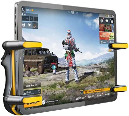 Coverzone 6 Parmak Gamepad Joystick Tablet ipad Geniş Ekran Altı Parmaklı Pubg'ye Özel Otomatik Seri Oyun Kolu Manyetik Tablet Tetik