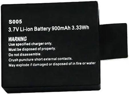 Coverzone Sjcam SJ4000 İçin Uyumlu Batarya 3.7V 900mAh 3.33Wh Pil Yeniden şarj Edilebiliir Rechargeable Aksiyon Kamera Bataryası shcam SJ4000 İçin Uyumlu Yan Sanayi Pil