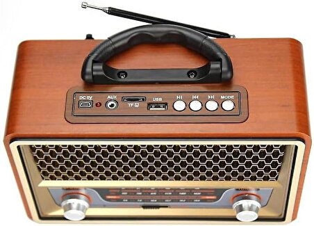 Coverzone Retro Radyo Taşınabilir Bluetooth Speaker Ve Hoparlör Kumandalı Klasik Antika Tarzı İç ve Dış Mekan Multiband USB Girişli Dekoratif Klasik Radyo CV-1570BT
