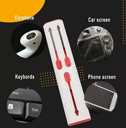 Coverzone Cep Telefonu Kulaklığı Temizlik Kiti Laptop Bilgisayar Klavyesi Tamirci Temizlik Seti All in One Telefon Ekranı Bakım Aracı Elektronik Cihaz Bakım Seti 3 Farklı Renk Seçeneği (Kırmızı)