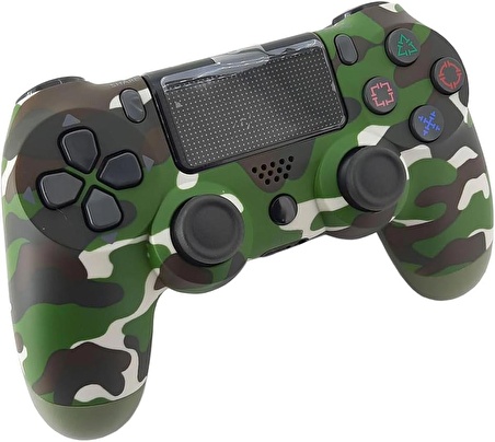 Coverzone Ps4 Doubleshock ile Uyumlu Kablosuz Analog Oyun Kolu Kamuflaj Desenli Coverzone Ps4 ile Uyumlu Wireless Kontrol Doubleshock (Yeşil)