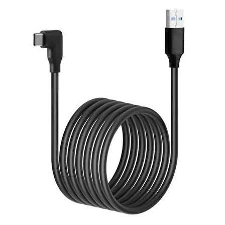 Coverzone VR Gözlük Kablosu Type-C to USB 3.0 Siyah Renk 5 Metre