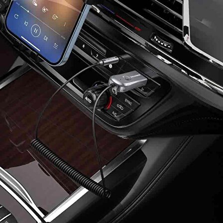 Araba ve Araç USB ve 3.5mm AUX Giriş Bluetooth 5.0 Adaptör Çevirici Arabanızda Müzik Dinleme Telefon Görüşmesi Yapabilme Bluetooth Bağlantıya İmkan Verir C44