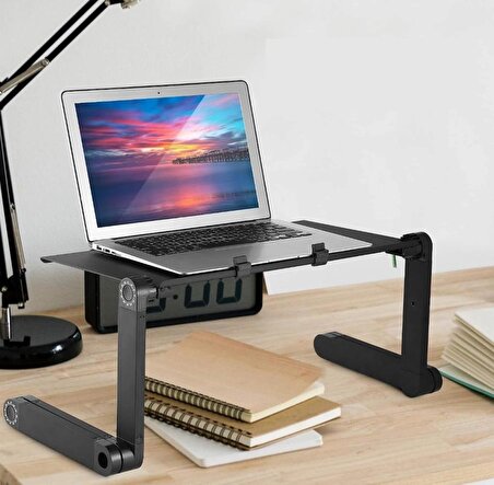 Coverzone Laptop Stand Katlanır Ayarlanabilir Hem Masa Hem Bilgisayar Kanepe Masası Tablet Notebook Kitap Dizüstü Bilgisayar Ve Kitap için 360 Derece Döner