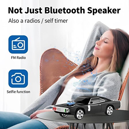 Coverzone Kablosuz Hoparlör Bluetooth Retro Ride Bluetooth Klasik Araba Görünümlü Hoparlör ve FM Radyo Ofis Ev için USB SD AUX Girişli Benzersiz Tasarım WS-1968 (Siyah)