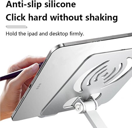 Coverzone Tablet Stand Kaliteli Tok Alüminyum Alaşım Profesyonel Tablet Standı 360 Derece Döner Yüksekliği Ayarlanabilir Kompakt ve Kullanışlı Genişlik 15cm 7,9 ila 12,9 inç Arası Tabletlere XK042