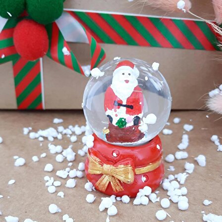 Coverzone Noel Baba Masaüstü Cam Küre Aydınlatma Dekoratif Hediyelik Yılbaşı veya Doğum Günlerine Özel Tasarım 6cm x 4cm No:1 [Enerji Sınıfı A]