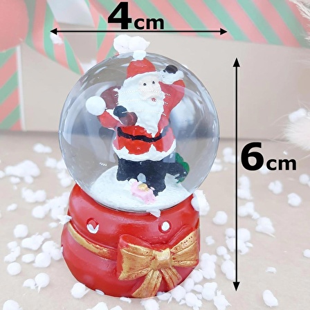 Coverzone Noel Baba Masaüstü Cam Küre Aydınlatma Dekoratif Hediyelik Yılbaşı veya Doğum Günlerine Özel Tasarım 6cm x 4cm No:2 [Enerji Sınıfı A]