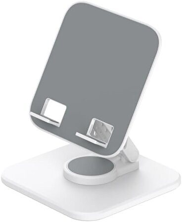 Coverzone 360 Derece Ayarlanabilir Ultra İnce Gerçek Tok Alüminyum Gövde Telefon ve Tablet Tutucu Masaüstü Telefon Stand F10max (Beyaz)