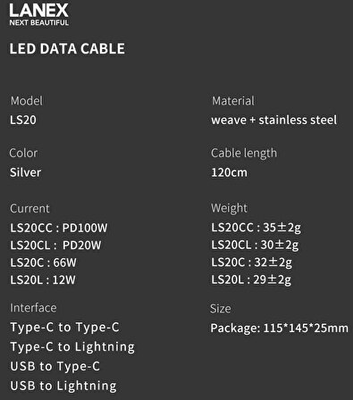 Coverzone iPhone ile Uyumlu PD20W Hasır Kablo Type-C To Lightning Digital Led Ekranlı Data Kablo 1.2 Metre LS20CL
